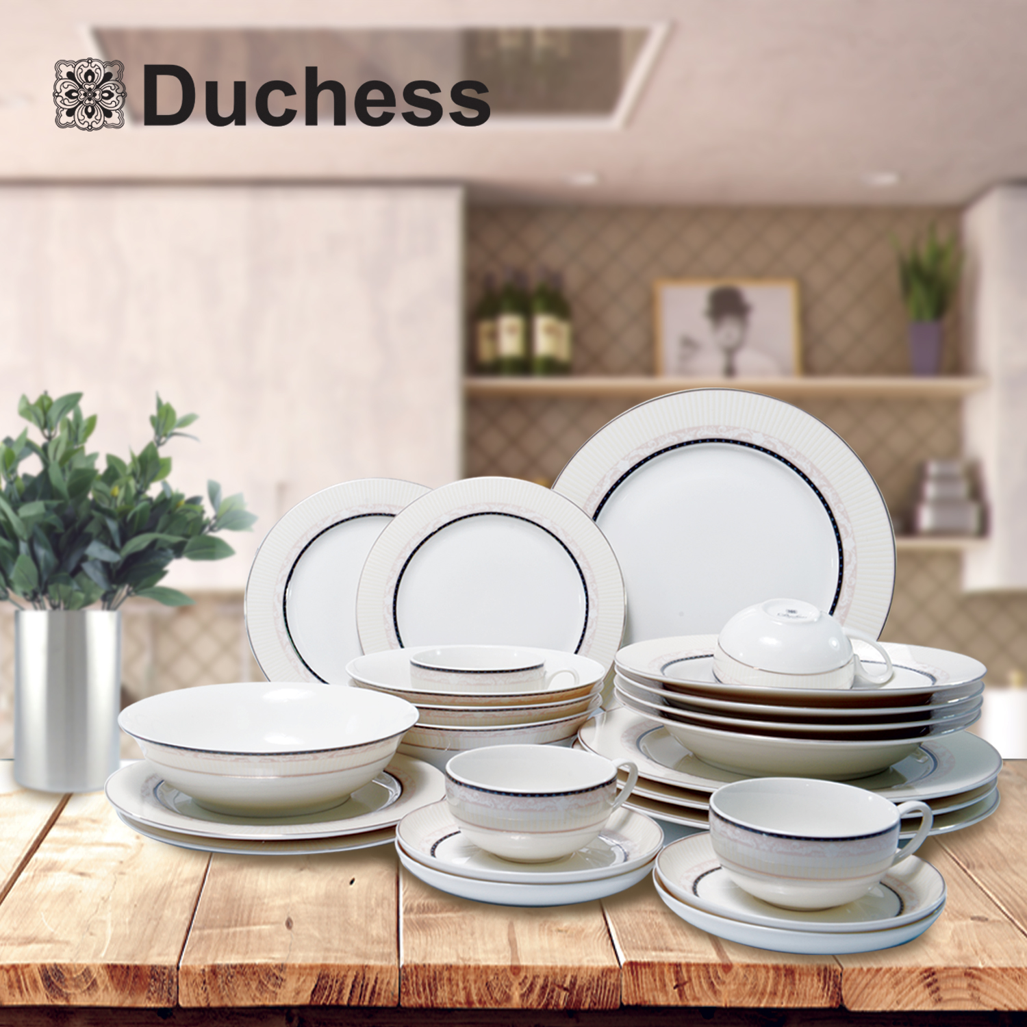 Duchess ชุดจานดินเนอร์ เซ็ท 24 ชิ้น รุ่น DCZT218 - Fine China Circle Duchess ชุดจานดินเนอร์ เซ็ท 24 ชิ้น รุ่น DCZT218 - Fine China Circle