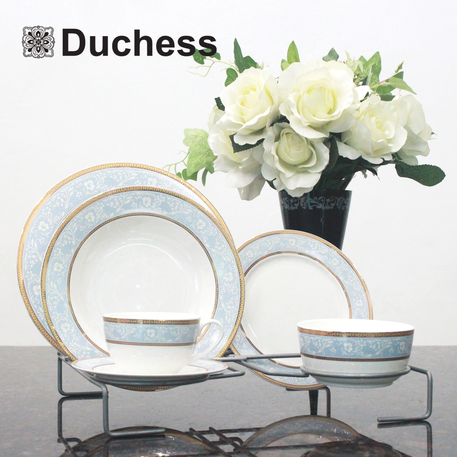 Duchess ชุดจานดินเนอร์ เซ็ท 6 ชิ้น รุ่น DS300A - Premium Romantic Blue Duchess ชุดจานดินเนอร์ เซ็ท 6 ชิ้น รุ่น DS300A - Premium Romantic Blue