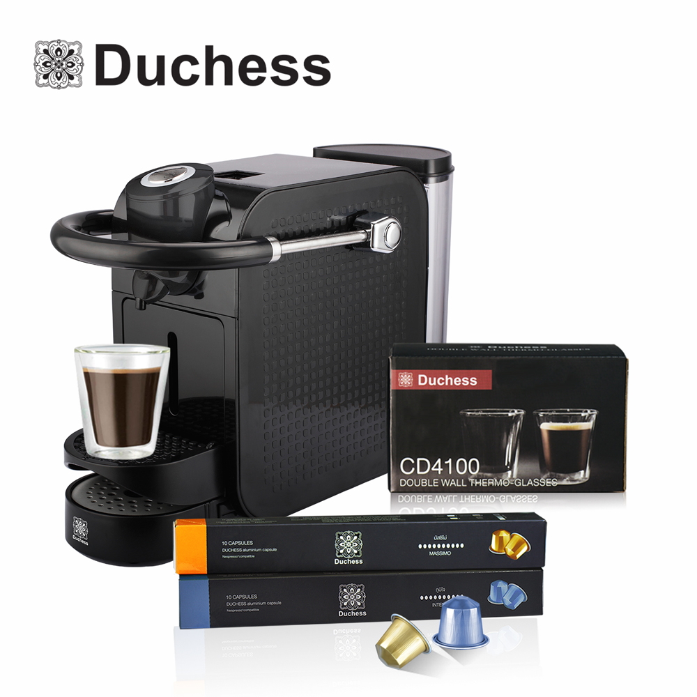 Duchess เครื่องชงกาแฟระบบแคปซูล CM6200B + เซ็ทแก้ว Double Wall ขนาด 100 ml. แถมฟรี กาแฟแคปซูล 20 แคปซูล - CM6200B#2 Duchess เครื่องชงกาแฟระบบแคปซูล CM6200B + เซ็ทแก้ว Double Wall ขนาด 100 ml. แถมฟรี กาแฟแคปซูล 20 แคปซูล - CM6200B#2